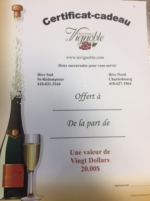 Certificat cadeau
