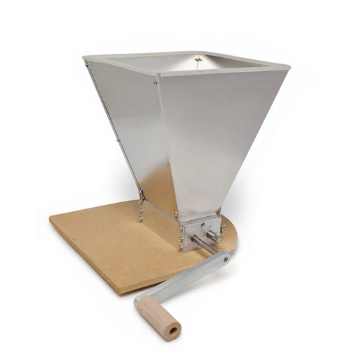Moulin à grains deux rouleaux avec base